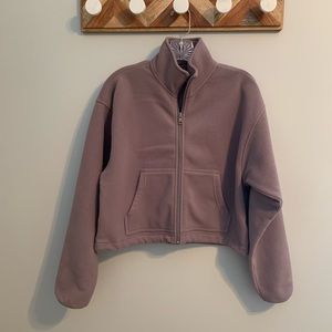 TNA (Aritzia) Polar Zip-Up, taupe, size M